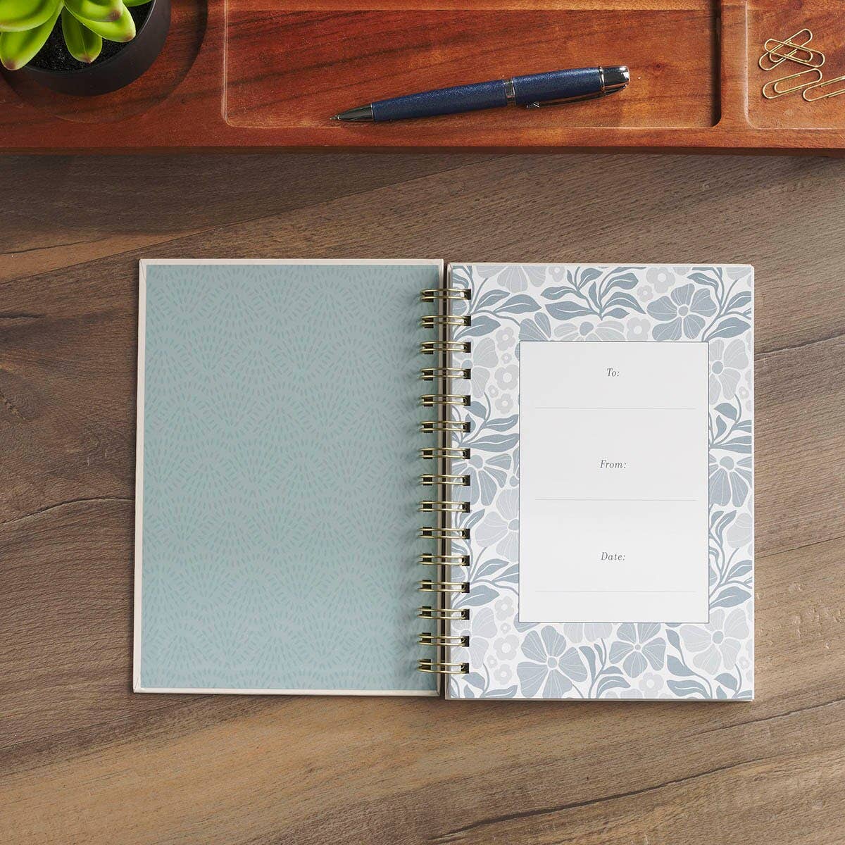 Journal Spiral  Cream Floral God Is Good Ps. 34:8