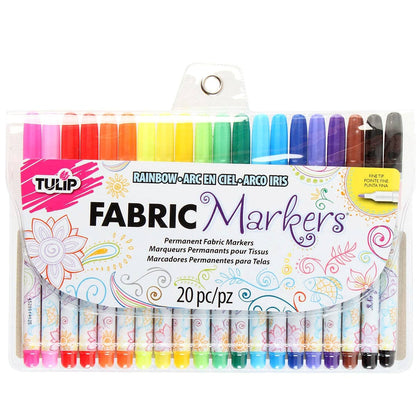 Tulip Fine-Tip Fabric Markers Rainbow 20 Pack