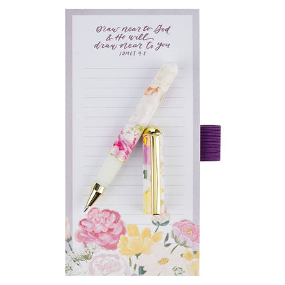 Magnetic Shopping List w/pen Draw Near to God James 4:8