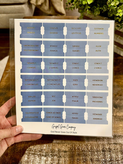 Gold Foil Ocean Breeze Matte Bible Tabs