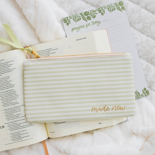 Made New Pencil Pouch | Green Stripe