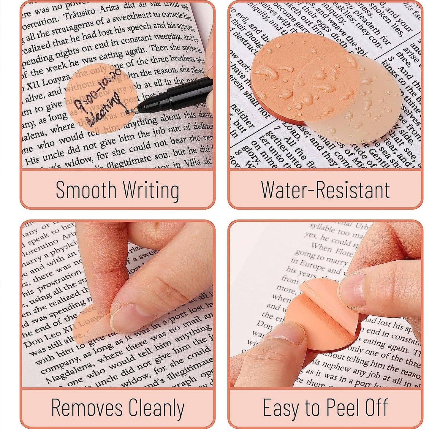 Transparent Round Sticky Notes, 560 Pcs, Assorted Colors, 28mm, Sticky Tabs with Quick-Dry Pen