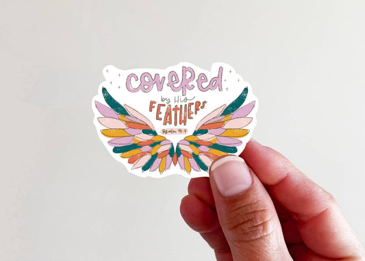 Covered by His Feathers-Psalm 91:4 (Multicolor) Vinyl Sticke