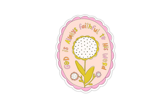 God is Always Faithful to His Word Flower Covenant Theme Vinyl Sticker