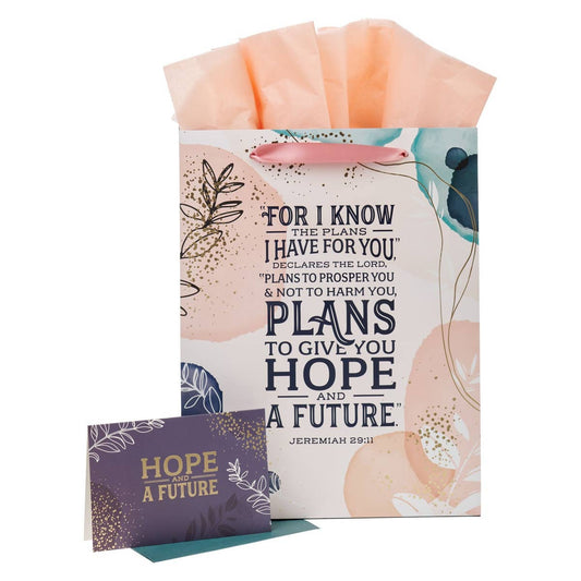 Gift Bag w/ Card LG Portrait Hope & a Future Jer. 29:11
