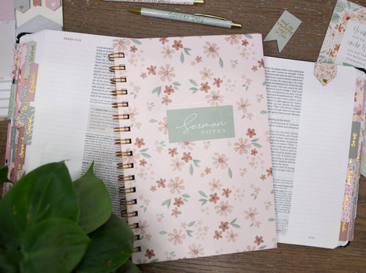 Sermon Notes Journals | Church Notes Journal for Women - Pink