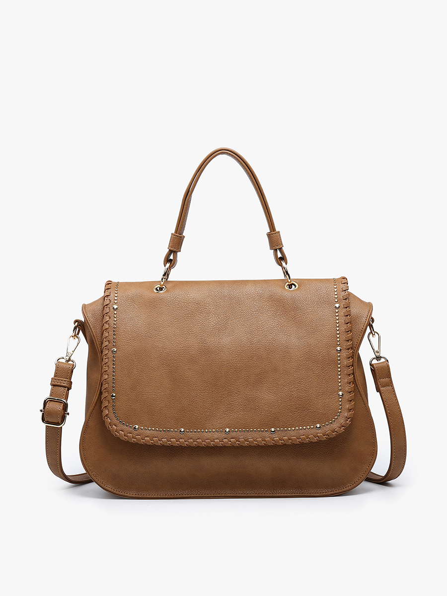 Cricket Studded Flapover Hobo w/ Handle