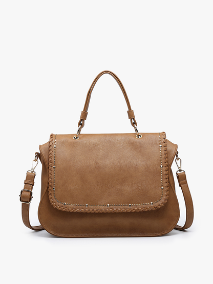 Cricket Studded Flapover Hobo w/ Handle