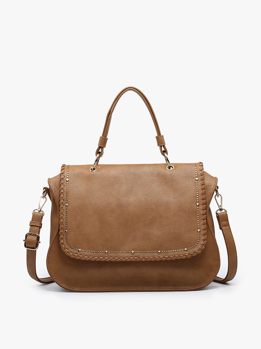 Cricket Studded Flapover Hobo w/ Handle