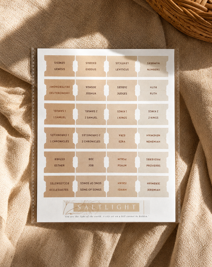Bible Tabs — Sand + Copper Foil (Matte-Coated)