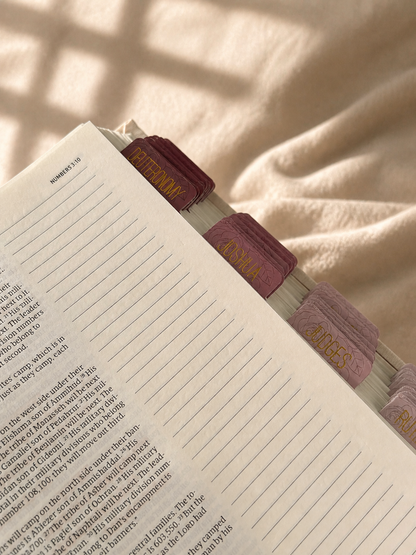 Bible Tabs — Rose Floral + Gold Foil (Matte-Coated)