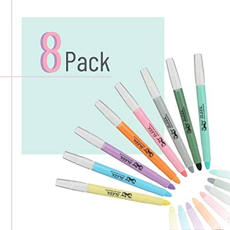Gel Highlighters, No Bleed, 8 Pack