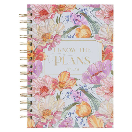 Journal Spiral Pink Floral I Know The Plans Jer. 29:11