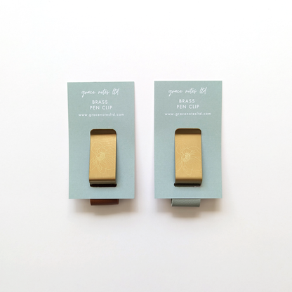 Brass Pen Clip for Notebook or Journal